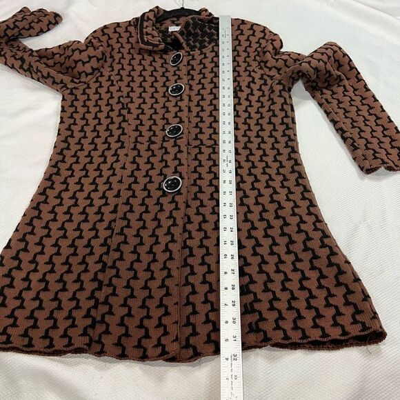 Willow Brown Black‎ Button Up Sweater Jacket Sz M - Picture 4 of 7